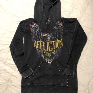 AFFLICTION WOMEN'S HOODED SWEATSHIRT
